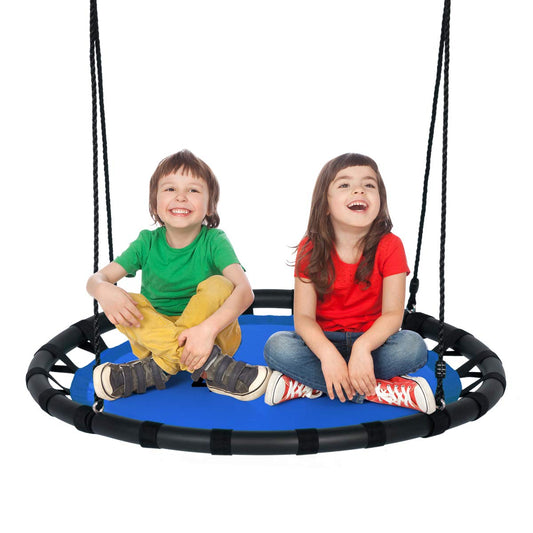 100cm Round Children Tree Swing Set with Adjustable Length Hanging Ropes