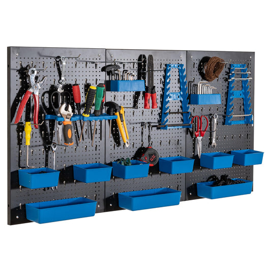9-Bin Parts Rack Organizer with Hammer Racks for Garage