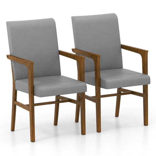 Mid-Century Modern Dining Chairs Set of 2 with High Back and Soft Cushion