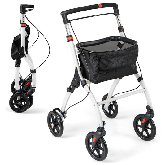 Rollator Walkers Lightweight Foldable Rolling Walker with Tray for Seniors