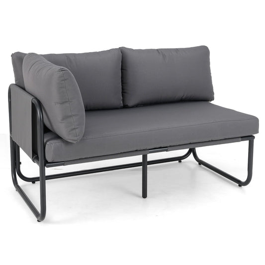 Patio Loveseat Sofa Couch with Removable Pillows and Seat Cushion