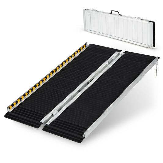 Portable Aluminum Wheelchair Ramp with Transition Plate