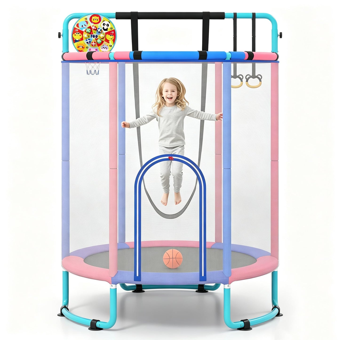 5FT Kids Trampoline, 6 in 1 Toddler Trampolines