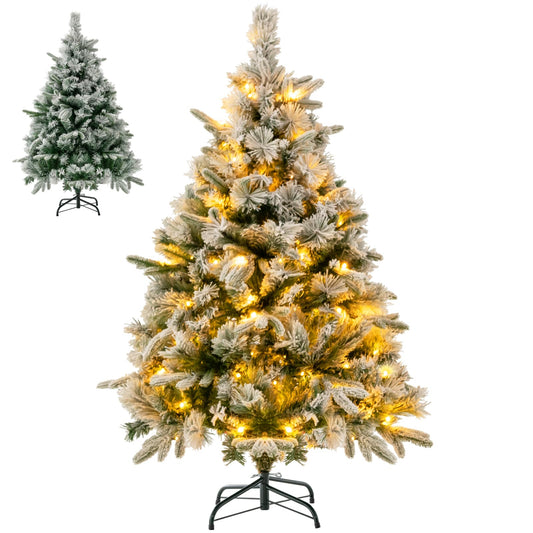Artificial Christmas Tree with LED Lights, 8 Lighting Modes and Foldable Metal Stand