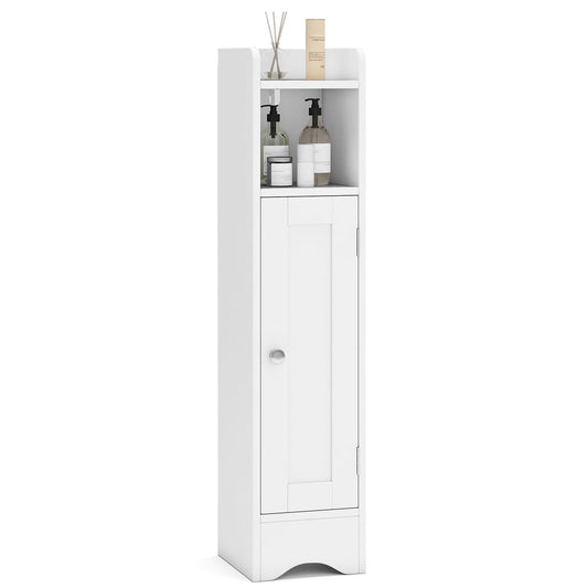 Small Bathroom Storage Cabinet with Door and Adjustable Shelves