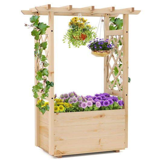 Garden Planter with Trellis for Climbing Vine Plants