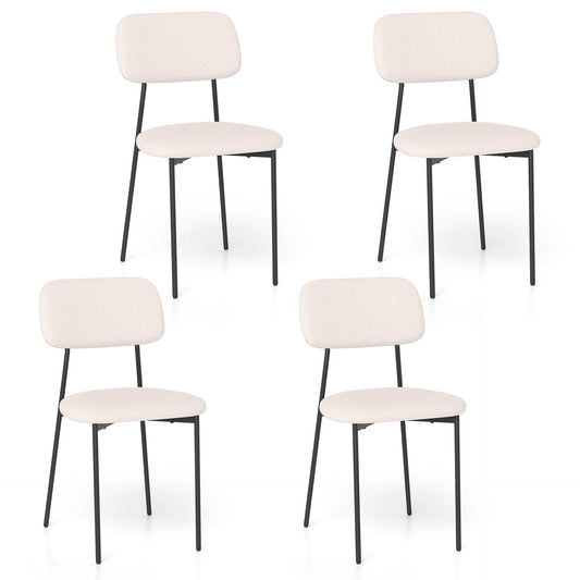 Modern Linen Fabric Dining Chair Set of 4