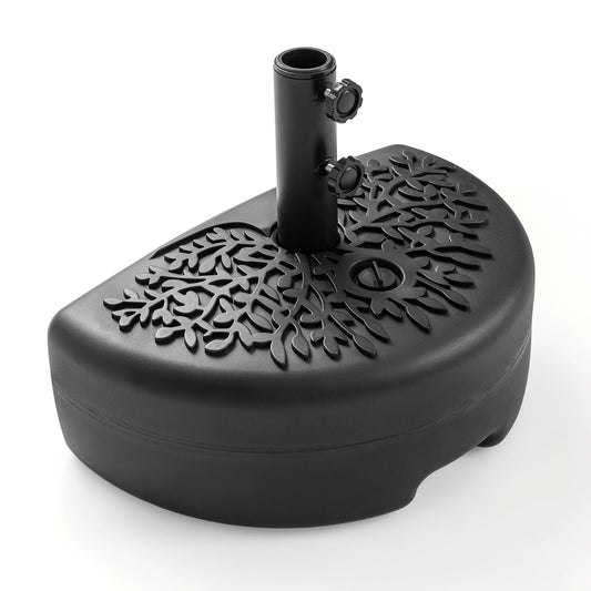 25kg Half Round Parasol Base, Water and Sand Fillable Patio Umbrella Stand