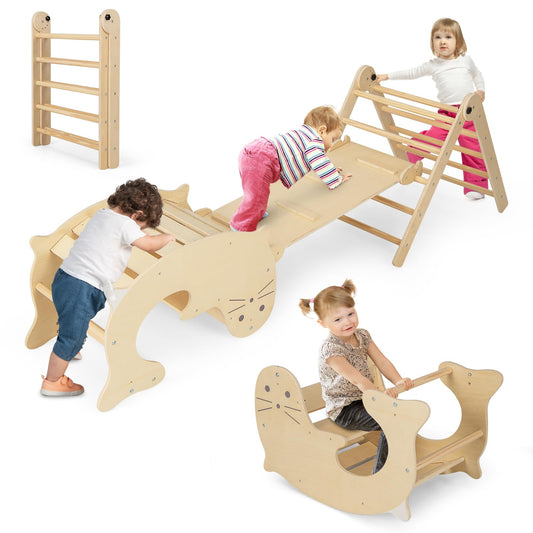 7 in 1 Indoor Wooden Foldable Climbing Toys for Toddlers