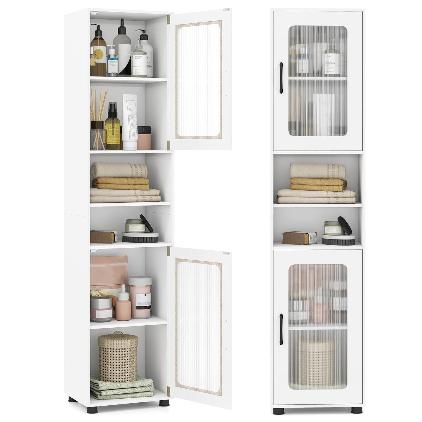 Tall Bathroom Cabinet, Freestanding Storage Cupboard
