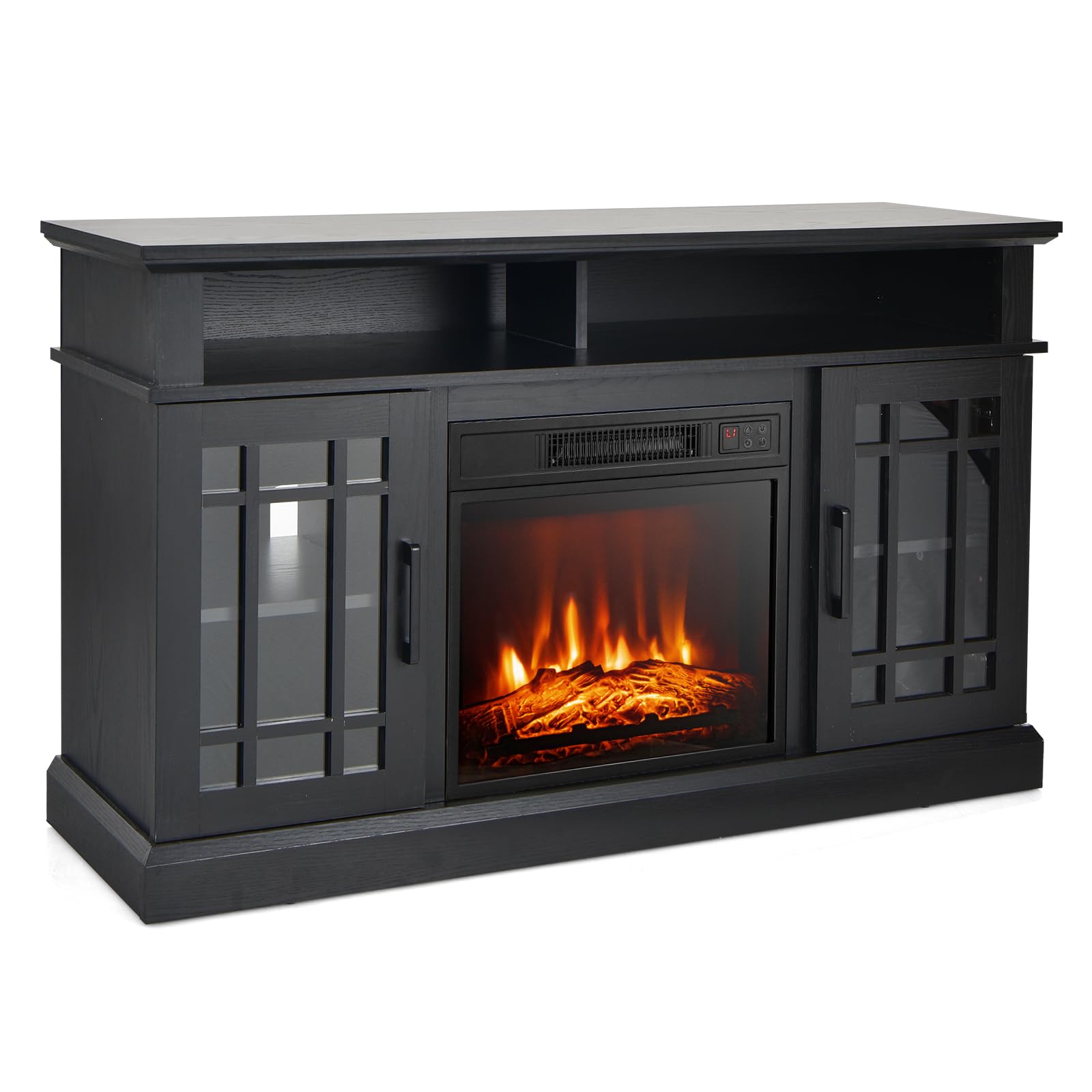 12+ Electric Fireplace Insert For Tv Stand GiantexUK Electric Fireplace Insert TV Stand, Living Room Wooden Conso