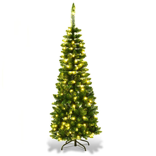 Artificial Pencil Christmas Tree with LED Lights in 3 Sizes