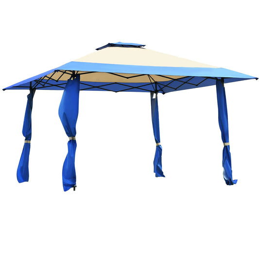 4 x 4m Pop up Outdoor Gazebo with 2-Tier Roof and Carrying Bag