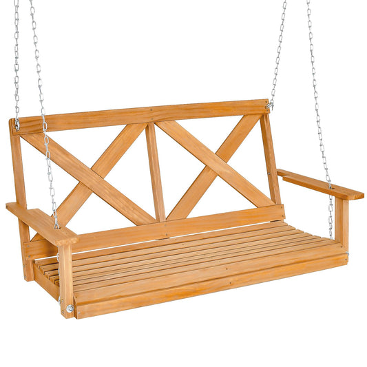2 Seater Solid Wood Garden Swing Chair