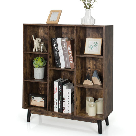 8 Cube Wooden Freestanding Bookshelf Side Cabinet
