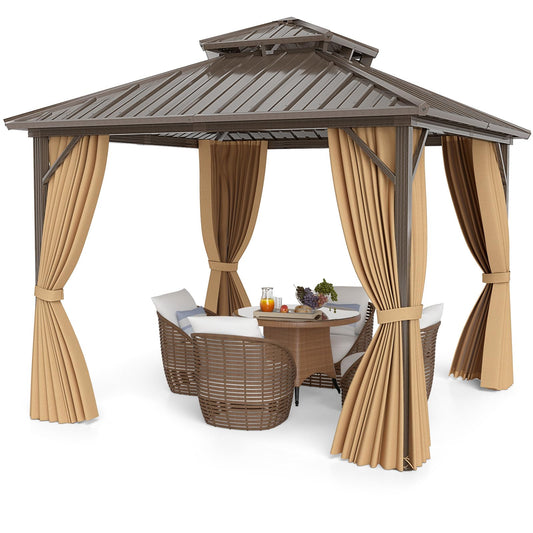 3 x 3m Hardtop Gazebo, Heavy-Duty Aluminum Frame Permanent