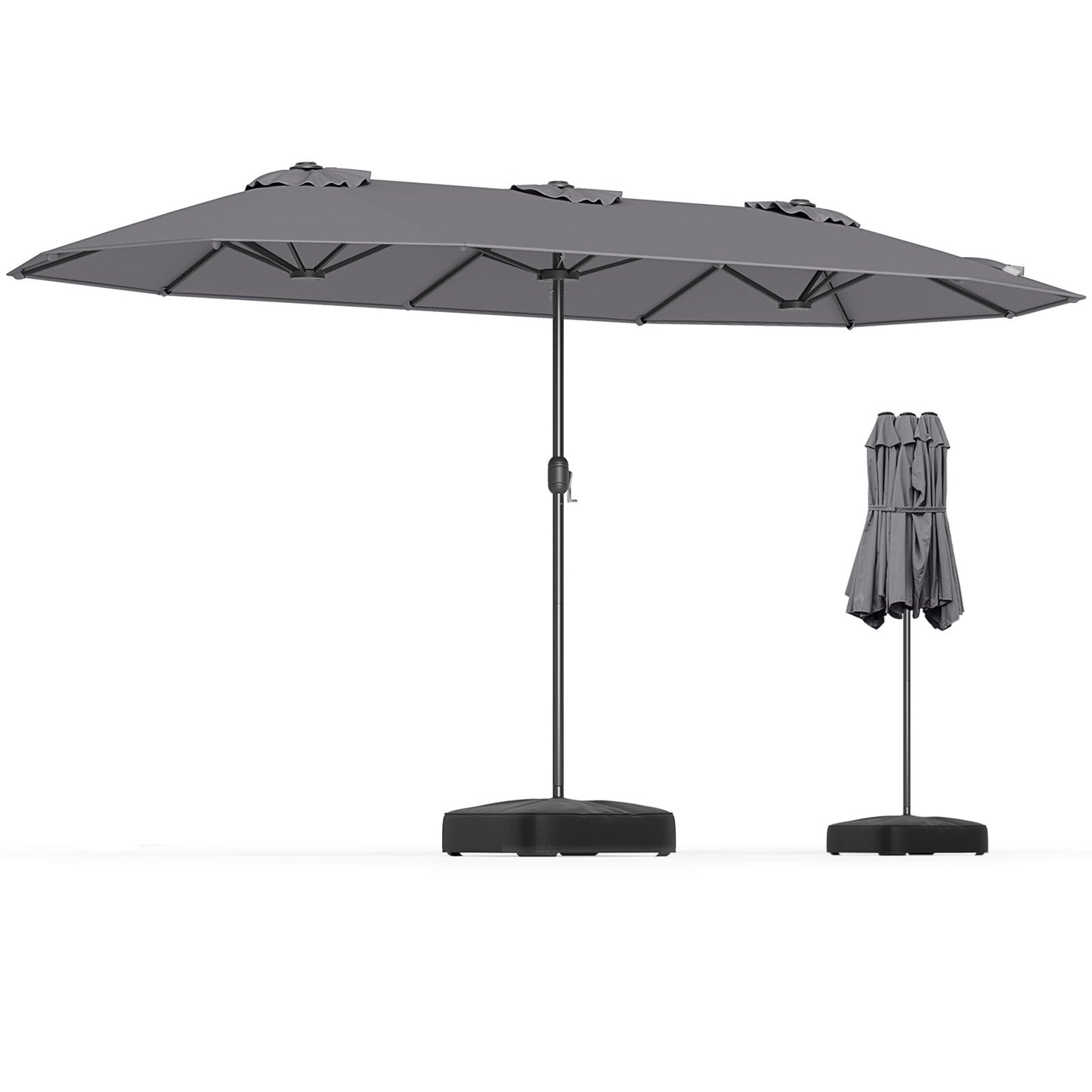 4m Outdoor Extra Large Double-sided Patio Parasol with Base