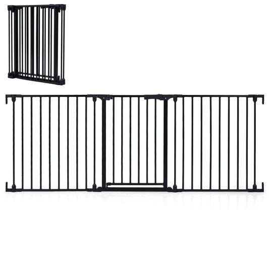 3 Panel Foldable Pet Gate, Pressure Baby Gate with One-hand Opening