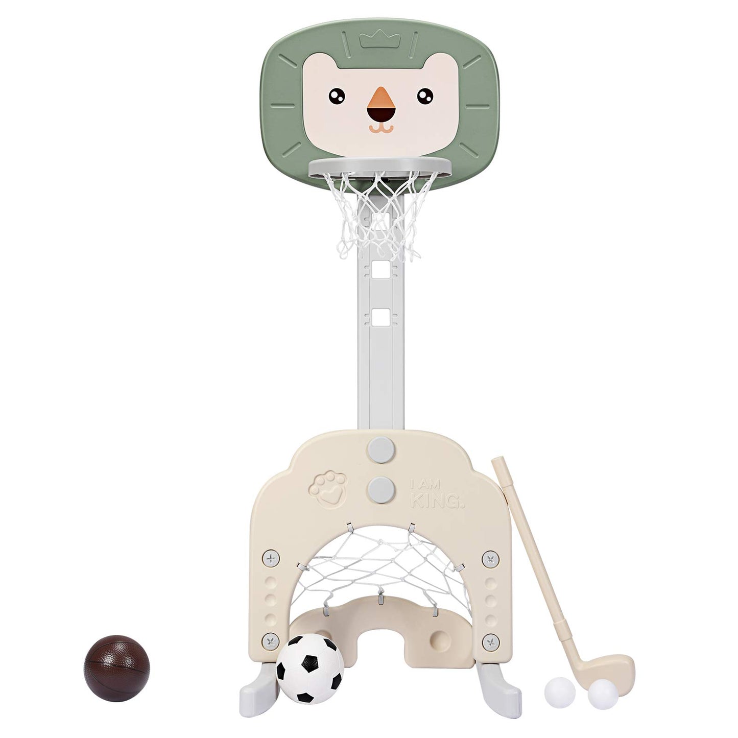 3-in-1 Basketball Hoop Set Stand with 5 Adjustable Height Levels