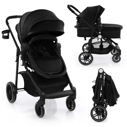 Foldable Travel System Pram with Reversible Seat