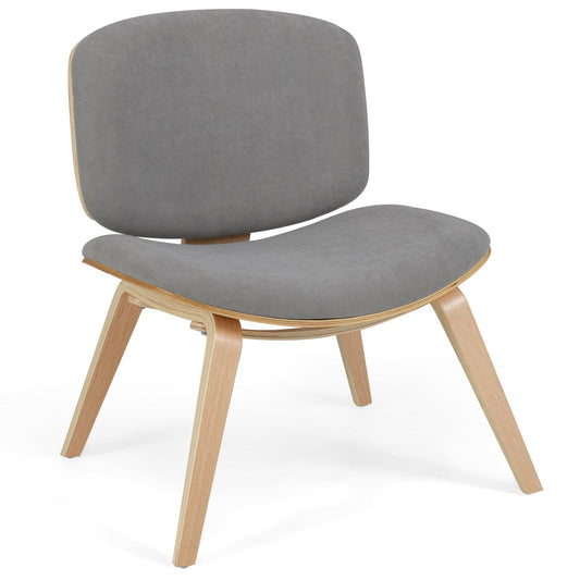 Modern Accent Chair with Curved Backrest and Padded Seat