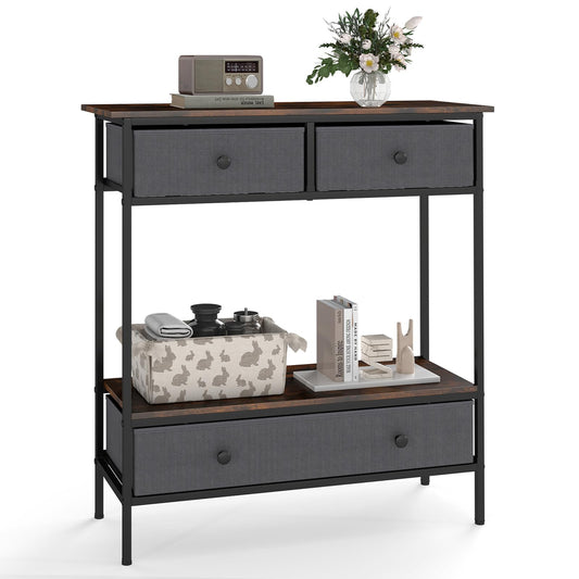 Console Table, Industrial Slim Accent Entryway Table Hall Desk
