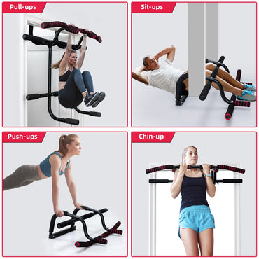 Doorway Pull up Bar Strength Training with Power Ropes and Foam Padded Handles