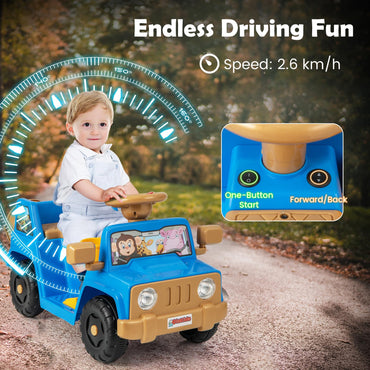 6V Kids Riding Toy with Sound Effects One-Button Start