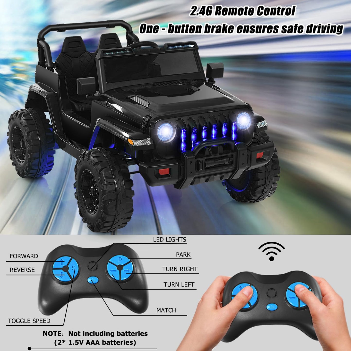 12V Kids Ride on Truck with 2.4G Parental Remote Control and Music