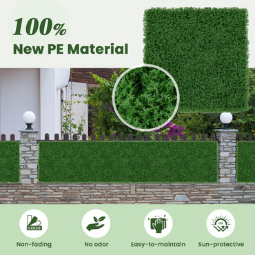 12 Pieces 50 x 50cm Artificial Grass Wall Panels for Garden Yard Balcony Home