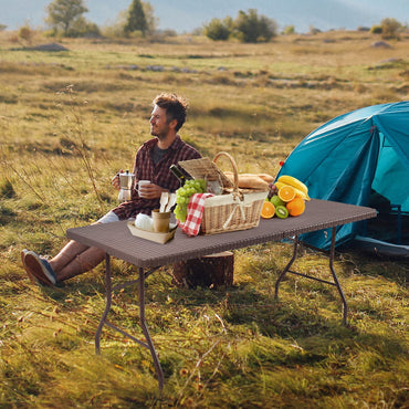 182cm Outdoor Folding Camping Table with Carrying Handles