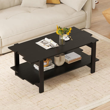 2 Tier Coffee Table with Storage Shelf for Living Room