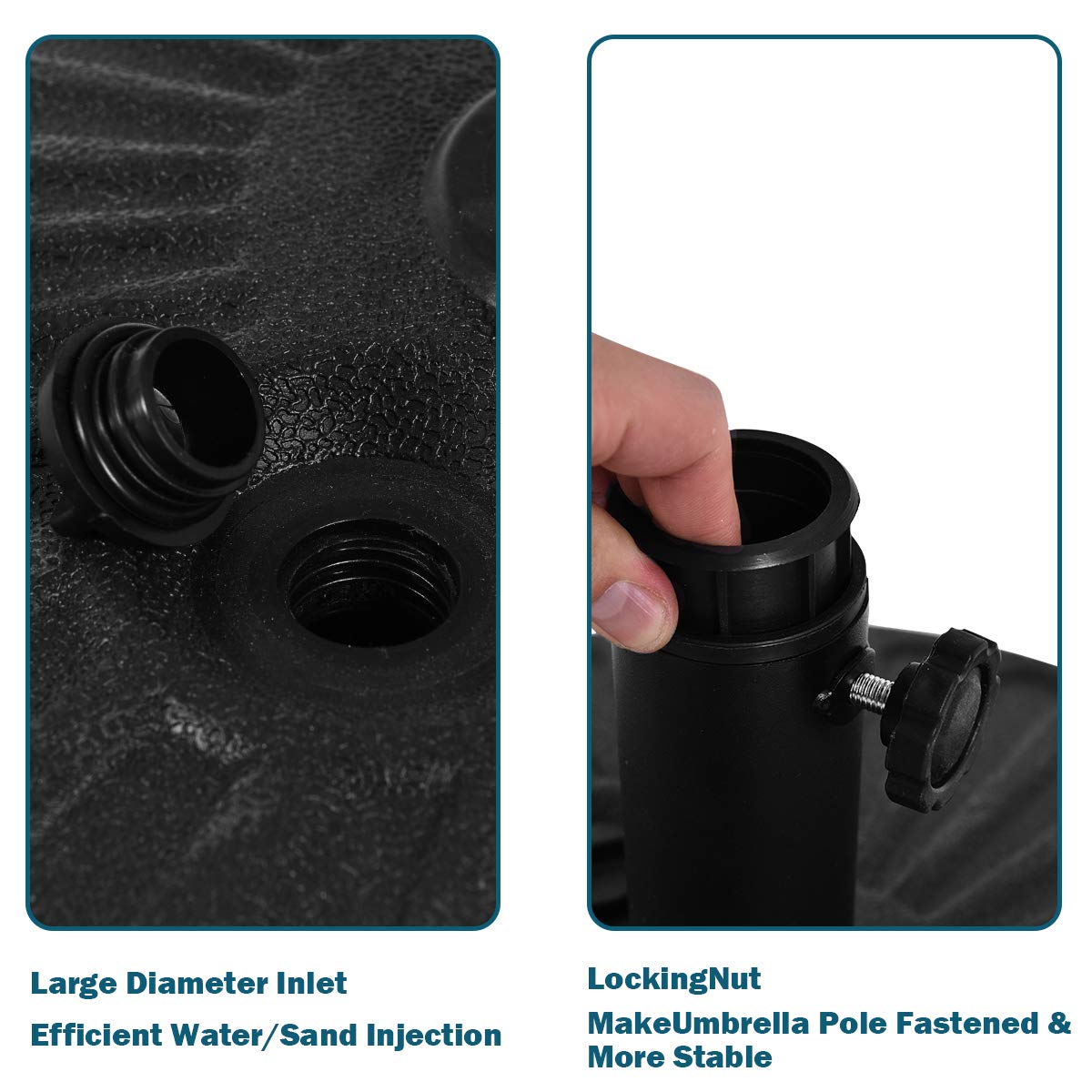 40KG Water and Sand Fillable Umbrella Stand with Built-in Handle