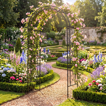 Metal Garden Arch, Large Archway Trellis Pergola Arbour for Rose Vines Climbing Plant, Patio Arbor Decoration Stand