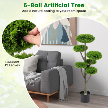 Artificial Cypress Topiary Ball Tree for Home Office