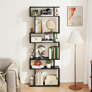 6-Tier Bookshelf with 2 Anti-Tipping Kits for Home Office