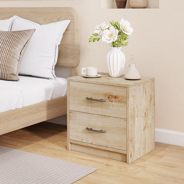 2-Drawer Nightstand with Storage for Living Room Bedroom