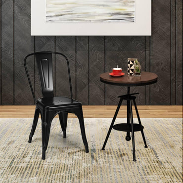 Metal High Back Bar Stools 45cm with Removable Backrest