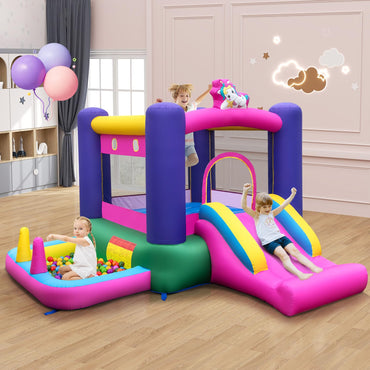 Kids Bouncy Castle, Inflatable Bounce House with Slide, Ball Pit