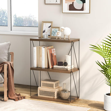 3-Tier Multipurpose Display Rack with Metal Frame for Living Room Home Office