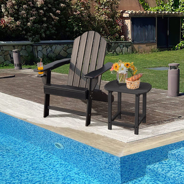 Weather Resistant Adirondack Chair with Built-in Cup Holder