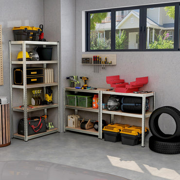 5 Tier Metal Shelving Unit with Adjustable Height for Garages