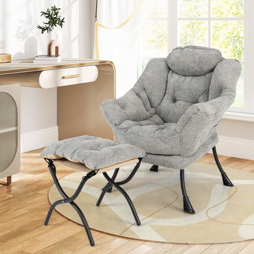 Armchair Accent Chair with Footstool for Living Room Bedroom