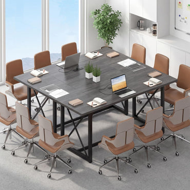 180 CM Conference Table for 6-8 People with Heavy-Duty Metal Frame