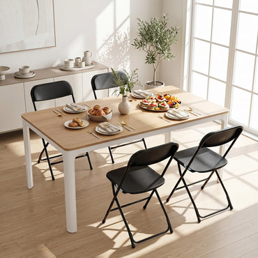 4 Pack Folding Chairs with Heavy Duty Metal Frame for Home