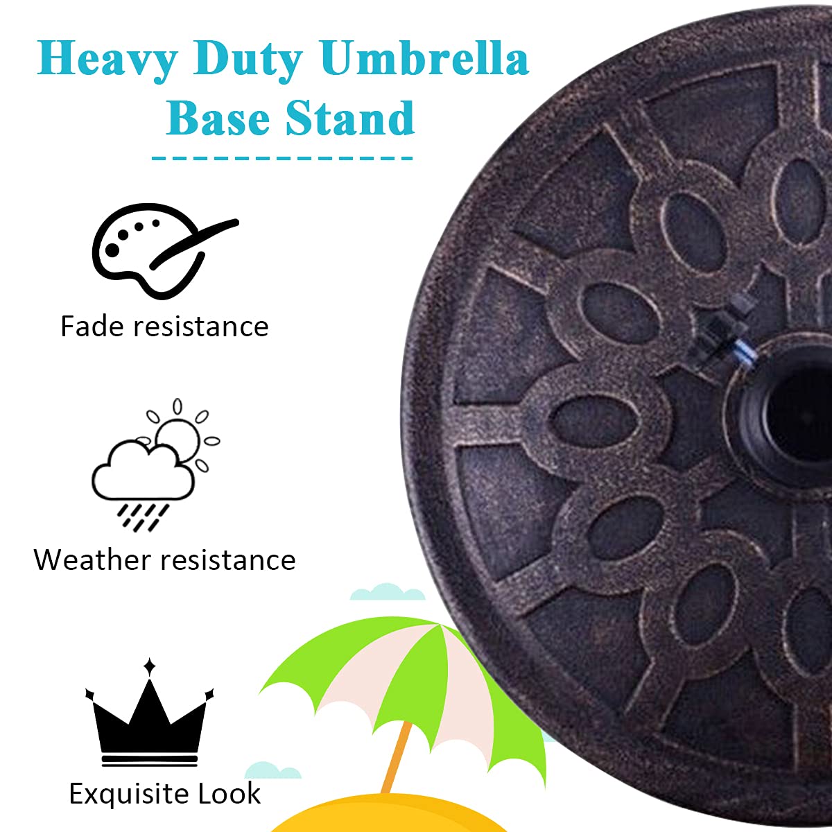 45 x 45 x 33cm Outdoor Heavy Duty Umbrella Stand Holder