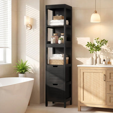 Tall Bath Storage Unit with 2 Deep Box Drawers