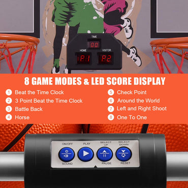 Dual Shot Electronic Foldable Basketball Arcade Game
