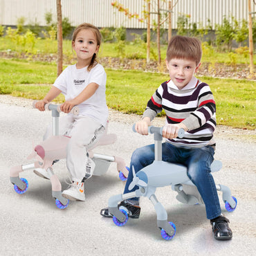 2 in 1 Kids Ride-on Push Car with Lighted Wheels
