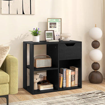 3 Cube Wooden Storage Shelf with Drawer